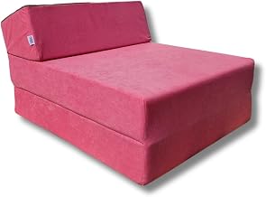 Natalia Spzoo Folding Futon Bed Chair Youth Mattress Choice of Colours 63 cm Length Pink