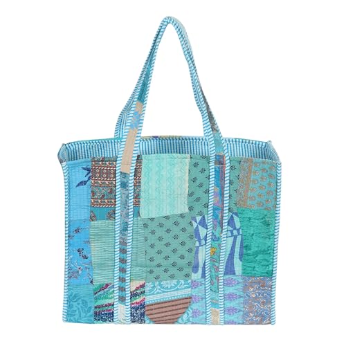 Bolso tote ligero para mujer de Marubhumi, bolso de hombro de algodón para compras, mercado y playa miniatura 1