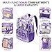 BORMELUN Transparent Backpacks with Lunch Box Sets (clear backpack & clear duoble lunch bag-purple)