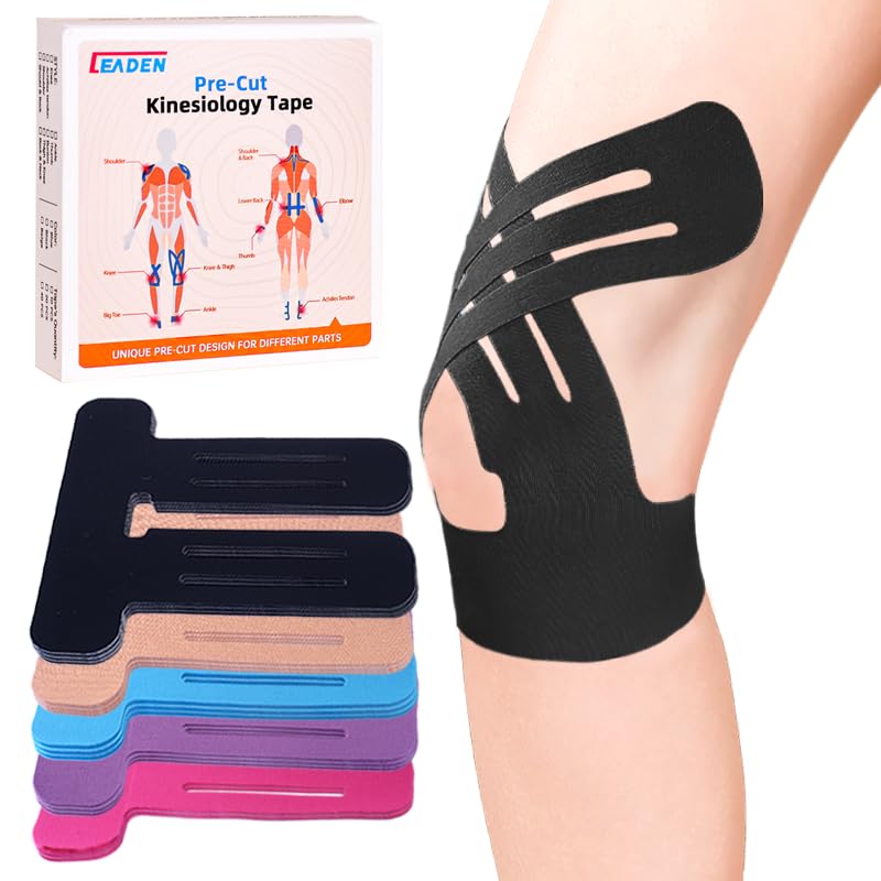 IEADEN Precut Kinesiology Tape for Knees, 10 Pcs, Upgraded, Knee Support & Stability, Knee Pain...