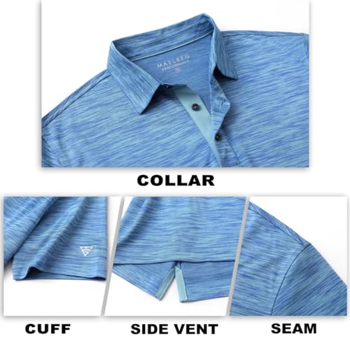 M MAELREG Golf Shirts for Men Dry Fit Short Sleeve Casual Performance Moisture Wicking Heather Pique Collared Polo Shirts - Image 6