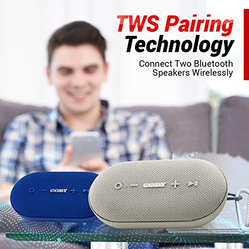 Coby Portable Bluetooth Speaker | Ipx-5 Waterproof Wireless 12W Speakers | Loud Hd Sound Quality | Rugged Outdoor Speaker For Iphone, Smartphone, Tablet, Laptop & Ipad | With Suction Cup & Carabiner #TOP2