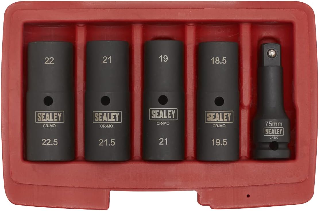 Sealey Double Ended Deep Impact Socket Set 5pc 77mm 1/2"Sq Drive - SX1820