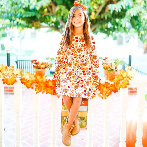 Image of Girls Long Sleeve Ruffled Dresses for Toddlers and Kids
