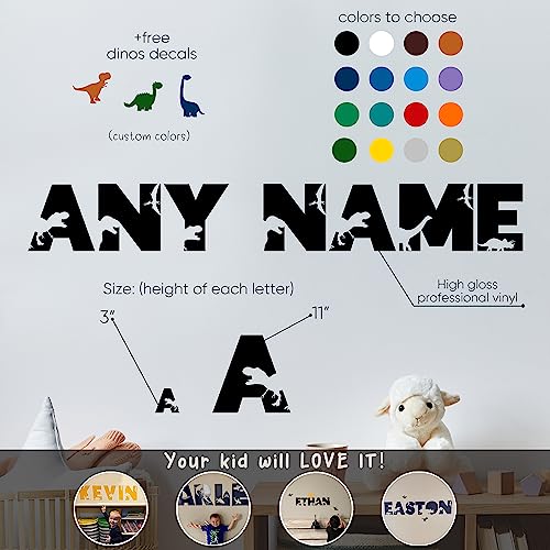 Vinilo decorativo de nombre dinosaurio personalizado miniatura 6