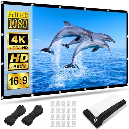 100" Écran Videoprojecteur, 4K Hd 16: 9 Pliable Ecran De Projection Sur
