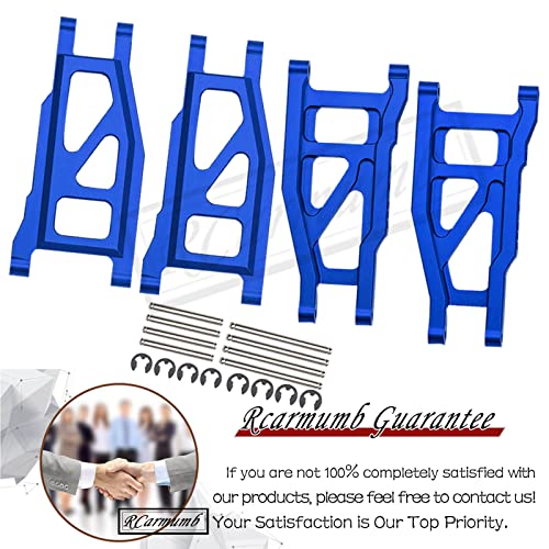 Rcarmumb Alloy Front Rear Suspension Arm Upgrades For 1/10 Slash 4X4 Vxl,Stampede 4X4 Vxl,Rustler 4X4 Vxl,Hoss 4X4 Vxl,Alloy Front Rear Suspension A Arms Hops Ups,Navy Blue #TOP5
