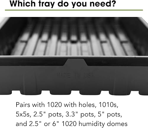 Miniatura 7 de Bootstrap Farmer 1020  Charolas extra fuertes para plantar semillas, propagación, germinación, sin hoyos, sistema de forraje, 10, Negro