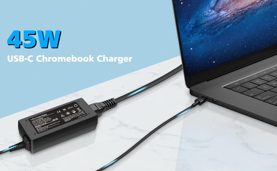 Universal-Chromebook-Charger-USB-Type-C-45W-Widely-AC-Adapter-for-HP-Acer-Dell-Asus-Samsung-Power-Supply-with-Cord