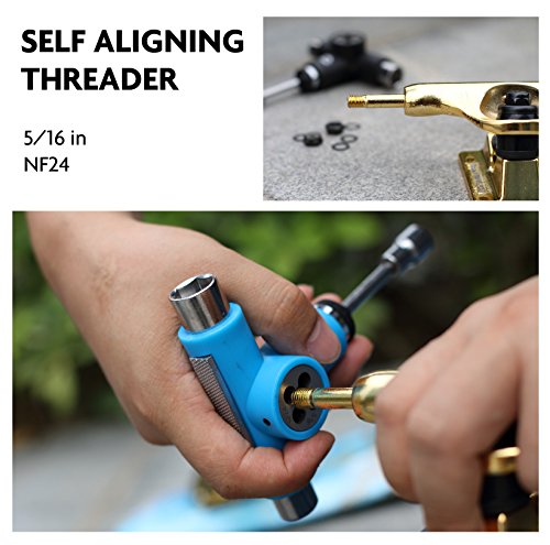 M Merkapa Ratchet Skateboard T Tools All In One Tool With T-Type Allen Key L-Type Phillips Head Wrench Screwdriver (Blue) #TOP4