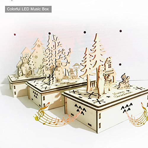 Faxiang Merry Christmas Wooden Hand Shake Music Santa Claus Box Music Box New Year Gift Christmas Music Box Merry Christmas New Year Gift Christmas Home Decoration Reindeer Santa Claus Snowman #TOP1