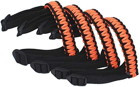 BubbasGarageTv - Paracord Grab Handles for Jeep Wrangler/Gladiator CJ YJ TJ JK JL JT (Neon Orange)