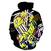 ASHGNV Piloto de Motos Impresión Digital 3D Sudadera con Capucha Unisex HD Pullover Sudadera Ligera Conjunto de Pareja de bolsillo-2XL
