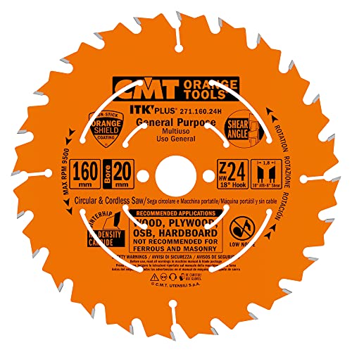 CMT ORANGE TOOLS 271.160.24H - ITK PLUS KREISSÄGEBLATT HM 160X1,8X20(+16) Z=24
