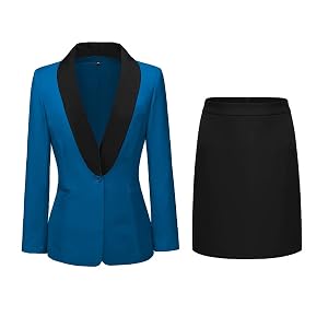 2 Piece Outfits for Women Skirt Suits for Women Casual Slim Fit Blazer and Skirt Suit Set for
