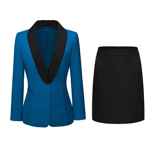 2 Piece Outfits for Women Skirt Suits for Women Casual Slim Fit Blazer and Skirt Suit Set for