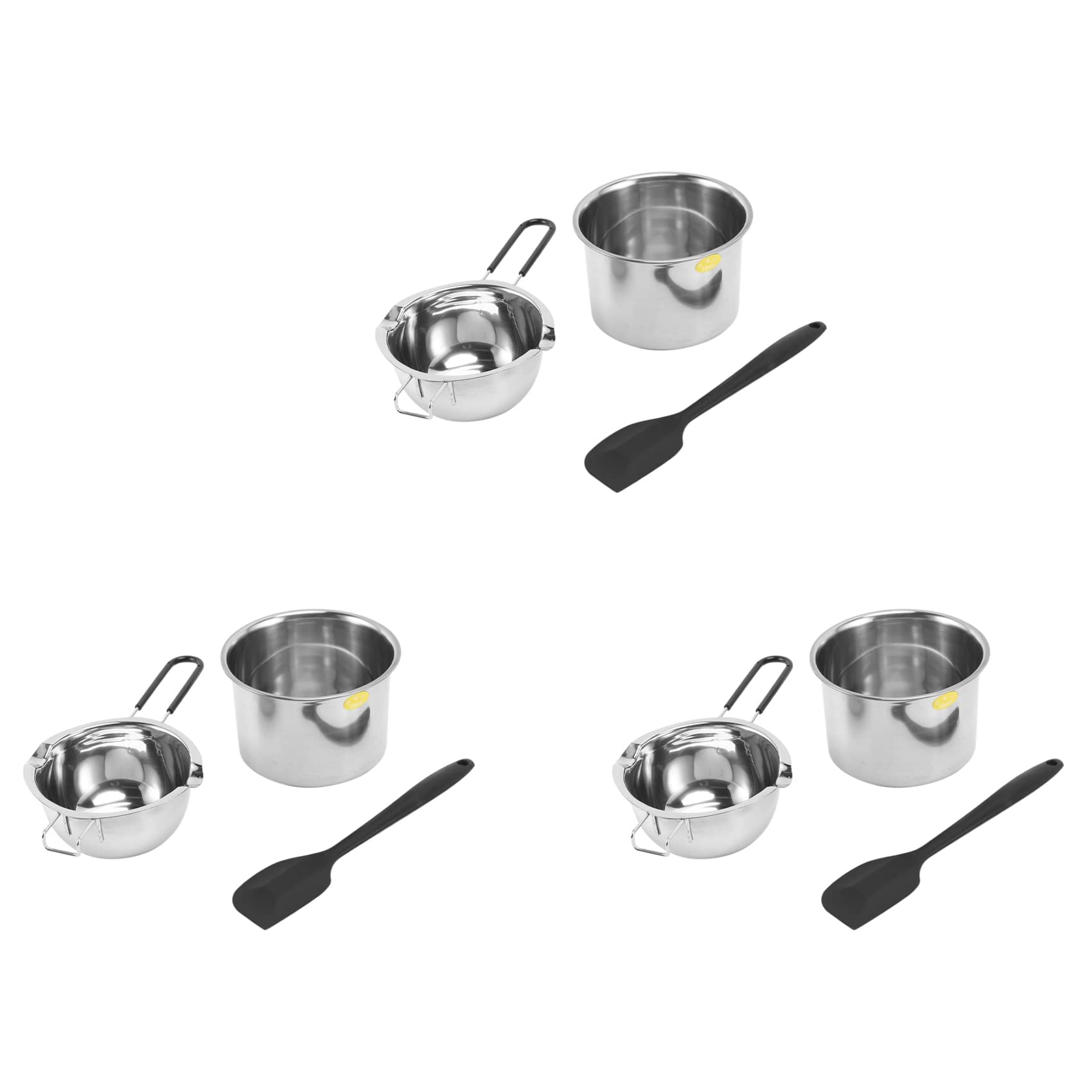 Hndhbfgrt 3X Double Boiler Pot Set Stainless Steel Melting Pot with Silicone Spatula for Melting Chocolate,Soap,Wax,Candle Making