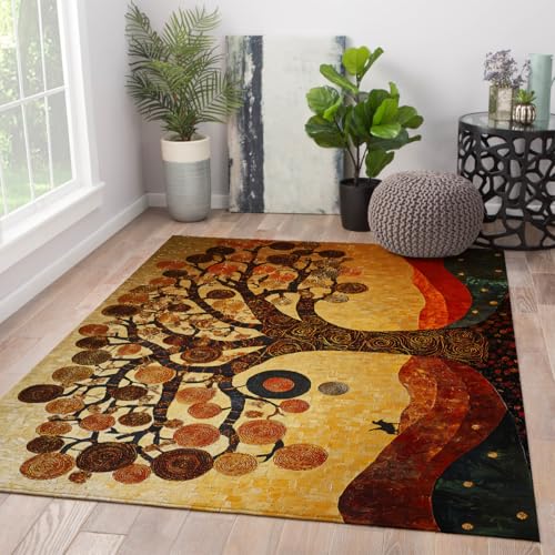 Tapis Tree of Life 60x90cm rétro lavable et antidérapant - 2