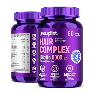 Hair Vitamin Supplement | Hair Growth & Strength Support Complex with Vitamin A, C, D, E, B12, Biotin & More | Hair, Skin & Nail Beauty Vitamin | Hair Support Supplement Women & Men | 60 Capsules