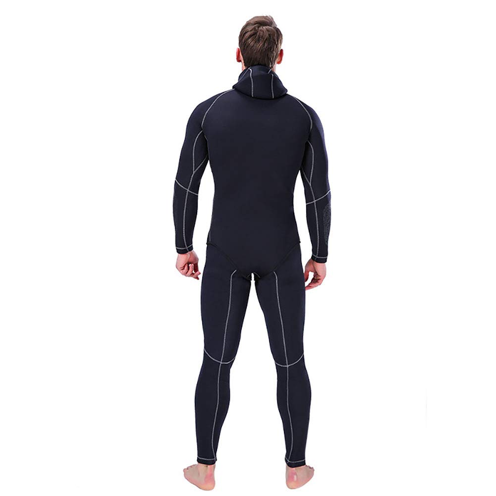WYYHAA 5MM Neoprene Wetsuit 2-Pieces Set Spearfishing Men Scuba Diving Suit Hood Jacket & Pants Cold-Proof Snorkeling Surfing Swimsuit,XXXL