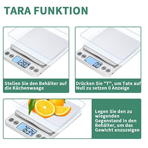 Kaffeewaage Kubei Upgrade Groß Digitale Küchenwaage mit USB Aufladung