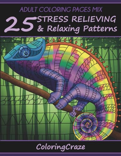 Adult Coloring Pages MIX: 25 Stress Relieving And Relaxing Patterns (Anti-Stress Art Therapy Series) image 3