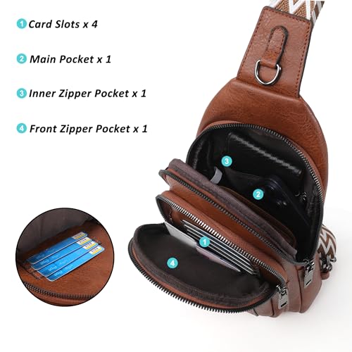 Crossbody Bags for Women, Leather Crossbody Purses Sling Bag for Women Travel Fanny Packs with Adjustable Strap4