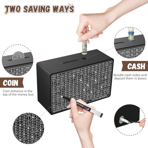 image for Gomyrod Wooden Money Saving Box, Cash Vault Savings Box for $10000 $50