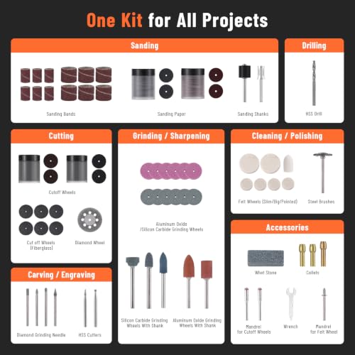 Katerk 260-Piece Rotary Tool Accessories Bits Set Compatible with Dremel - image 7