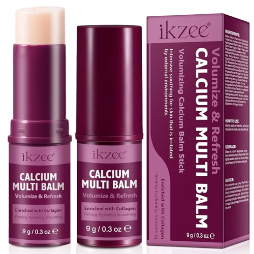 2PCS Calcium Volume Multi Balm-Calcium Balm Stick Collagen Wand Dry Skin Care Stick, Deep Moisturizing & Nourishing, Smooth Texture, Hydrating, Lifting Cream For Eyes, Face & Neck