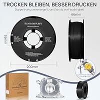 TINMORRY Glasfaser PC Filament 1.75mm, Ausgezeichnete Hitzebeständigkeit PC-GF 3D-Druck Filament, Stärke & Steifigkeit, 1KG, 1 Spule, Schwarz – Ansicht 8