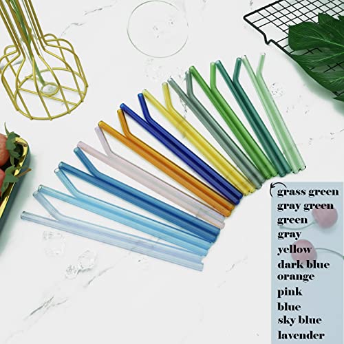 Pitillos reutilizables de vidrio multicolor JASHII 8 piezas miniatura 2
