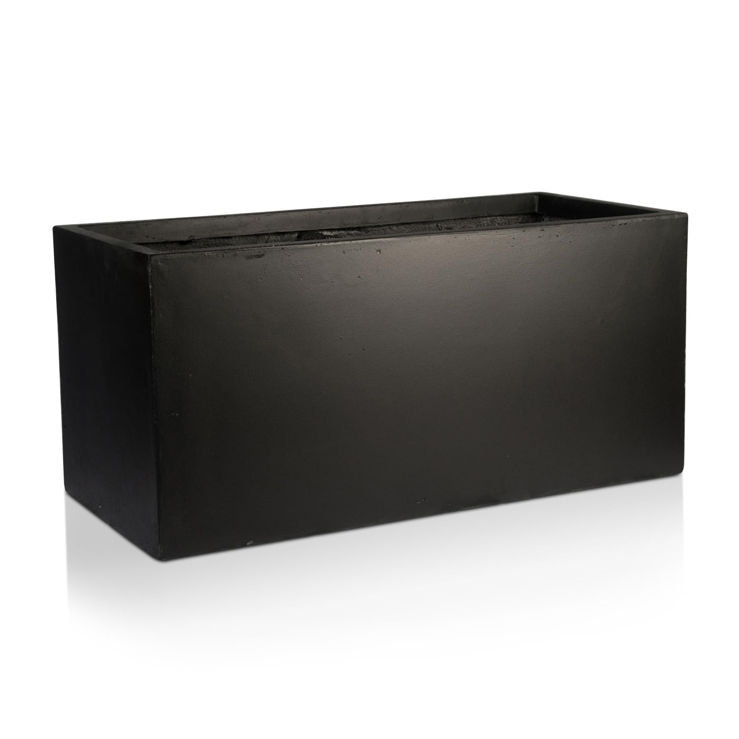 IDEALIST 50cm Outdoor Window Box | Black Reinforced Stone Windowsill Planter | Garden Planters with Drainage Holes L50 W20 H20.5 cm, 11 litres
