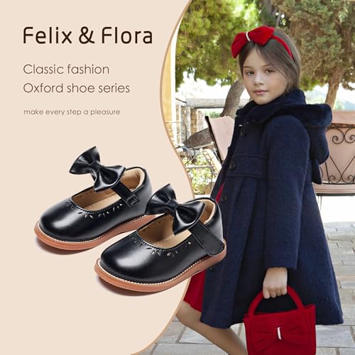 Image of Felix & Flora Toddler Little Girl Princess Dress Shoes-Mary Jane Flats for Girl Party School Shoes