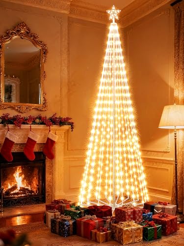 Flacchi Smart Christmas Outdoor Tree Lights - Star Tree Topper with Removable Bracket, App Control, Sync with Music, Waterfall Colored Lighted for Holiday Decorations (8.8FT/ Rope Lights) by Flacchi - Image 16