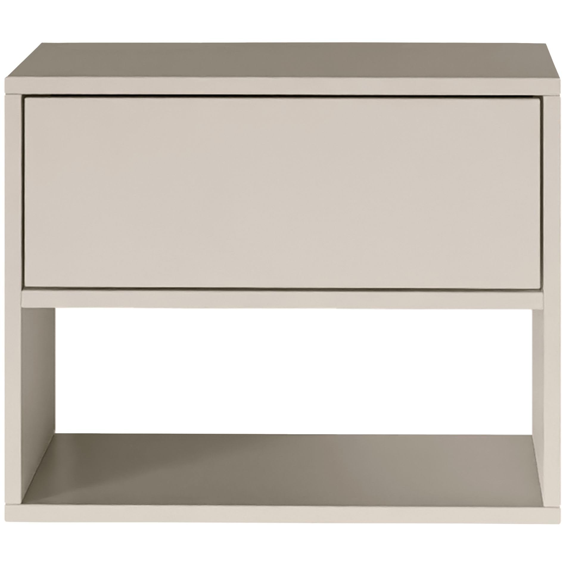 Selsey Comodino Sospeso Framme 50 cm Minimalista per Camera da Letto in Kaschmir Mensola con Cassetto Spazioso Sistema Push to Open Venature Naturali Uniche