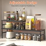 Expandable adjustable stackable kitchen organizer,Spice Racks,Counter Shelf for Cabinets,Small Cupboard Organizers,Heavy Duty Metal Pantry Storage Shelves Racks for kitchen,cabinet - Image 4