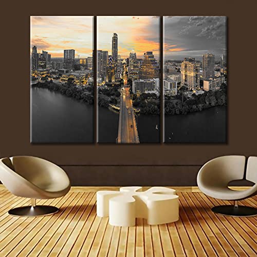 Impression sur toile Austin Texas TUMOVO tableau triptyque 152x101cm