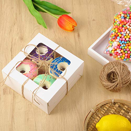 image for Boao 50 Pieces White Bakery Box Cupcake Boxes with Display Window and 