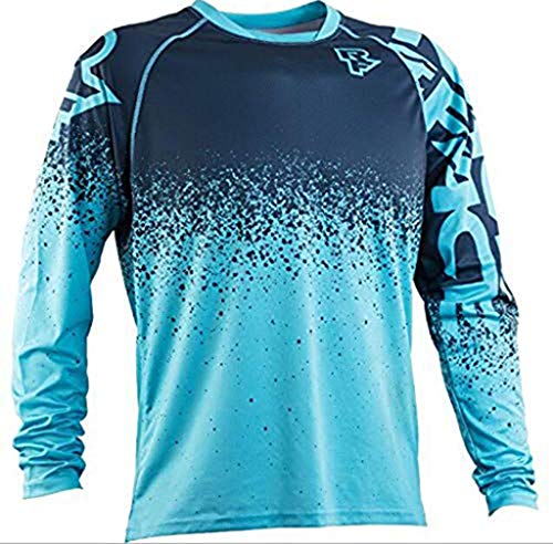 Long Sleeve DH BMX Motocross Bike Bike MX Ze Mountain Bike DH MTB Shirt Motorcycle Clothing Game Downhill BMX RBX Cycling (Blue,L)