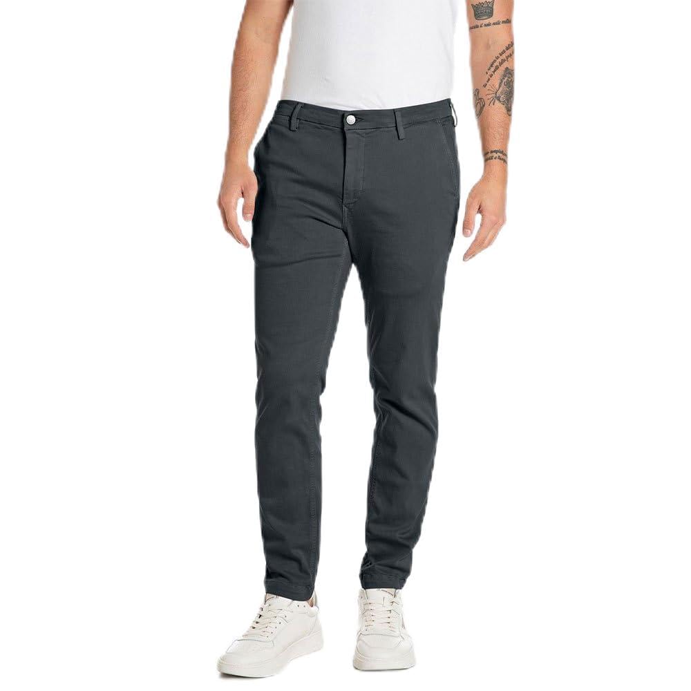 REPLAY Adult M9627 Zeumar Hyperchino Color Xlite Trouser, Petrol Blue 095, 34W / 32L
