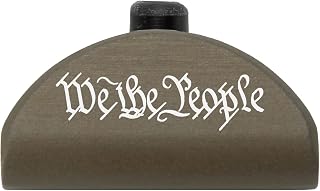 NDZ Performance Aluminum Grip Frame Plug for Glock Gen 4-5 17 19 22 23 24 31 32 34 35 37 38 45 9MM .40 .357 .45 Gap No Backstraps, Laser Engraved in Hardcoat FDE - We The People One Line Script - NDZ Performance