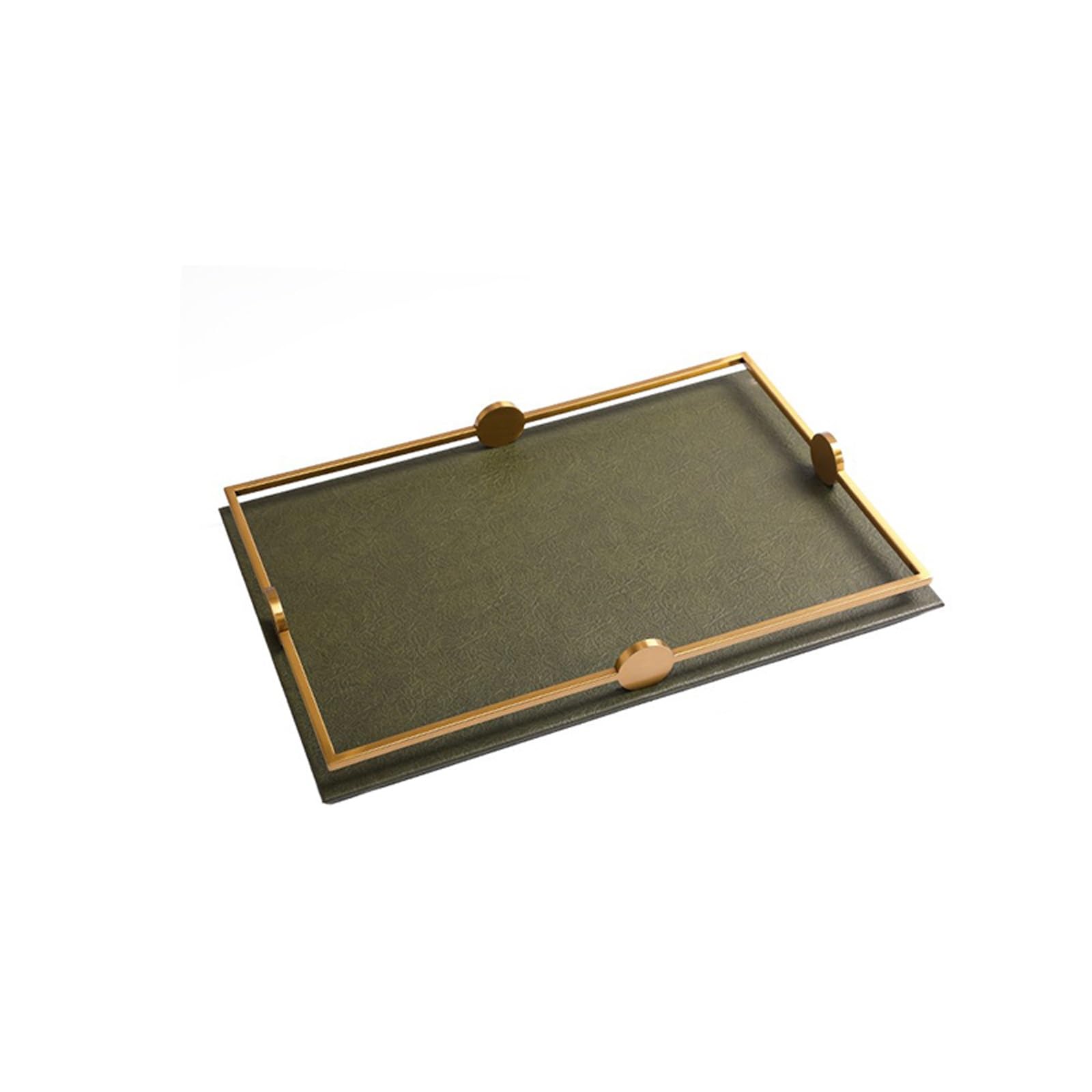Serviertablett für Couchtisch, dekoratives Ottoman-Tablett, rechteckiges Ledertablett für Wohnzimmer, Bett, Schminktisch (klein)