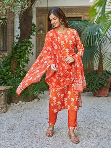 Costume ethnique traditionnel kurta imprimé en coton mélangé - 3