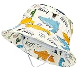 MATERIAL SUAVE: El sombrero para el sol para bebé está hecho de algodón suave y poliéster, ligero, transpirable y agradable para la piel. Este gorro de pescador será muy cómodo para que lo usen los niños.