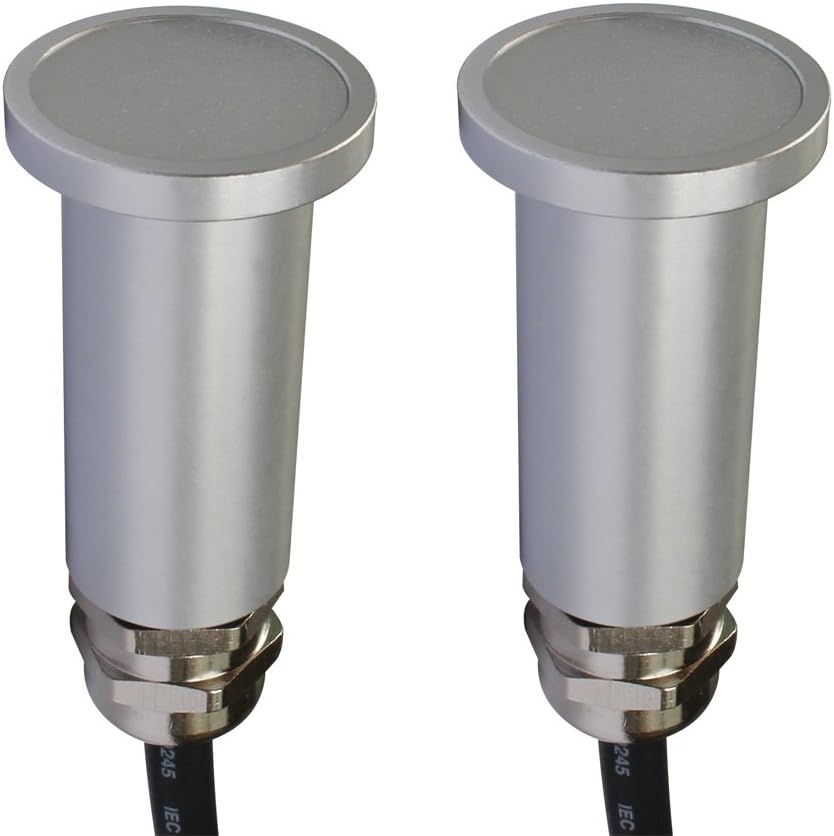 Outdoor Inground Lights 2PCs 12V Low Voltage 1W Warmwhite Landscape Uplight Waterproof IP65 for Garden Yard Pathway Walkway Driveway Stair Night Lighting Easy Install