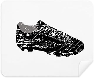 Black Football Shoes Pattern Soccer Cleaning Cloth Screen Cleaner 2pcs Suede Fabric