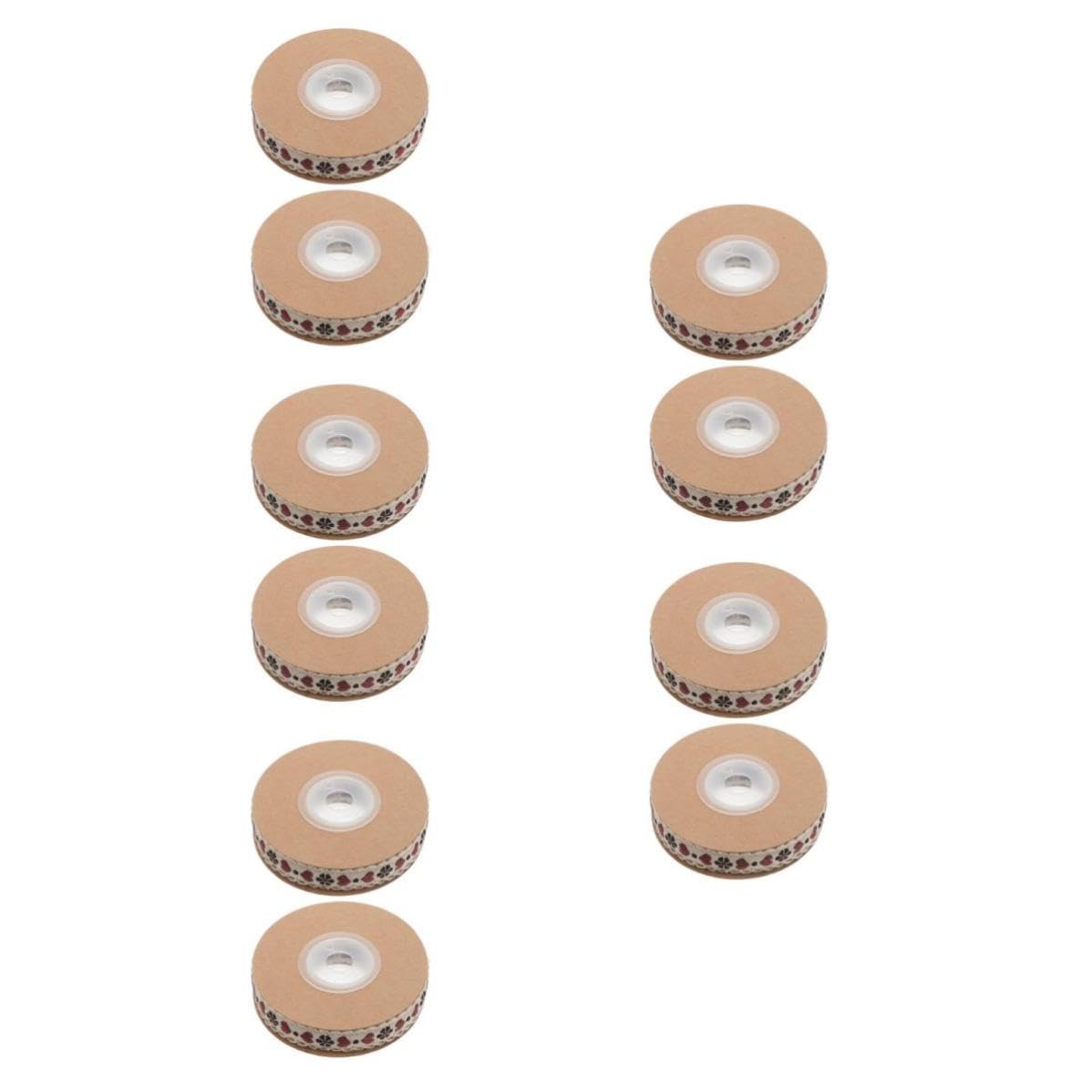 SEWACC 10 Rollen Vintage Polyesterbandrolle mit Blumenmuster 2 Rollen Einfach zu Schneiden und Nähen für Selbstgemacht Bastelarbeiten und Hüte Künstlerisches Design