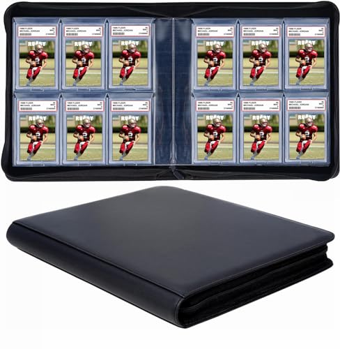 60 Taschen Graded Card Binder, Toploading PSA Slab Holder Album, PU Leather Graded Card Storage Binder, Premium 6 Pocket PSA Card Binder Album with Sleeves (Black) 60 Taschen Graded Card Binder, Toploading PSA Slab Holder Album, PU Leather Graded Card Storage Binder, Premium 6 Pocket PSA Card Binder Album with Sleeves (Black)