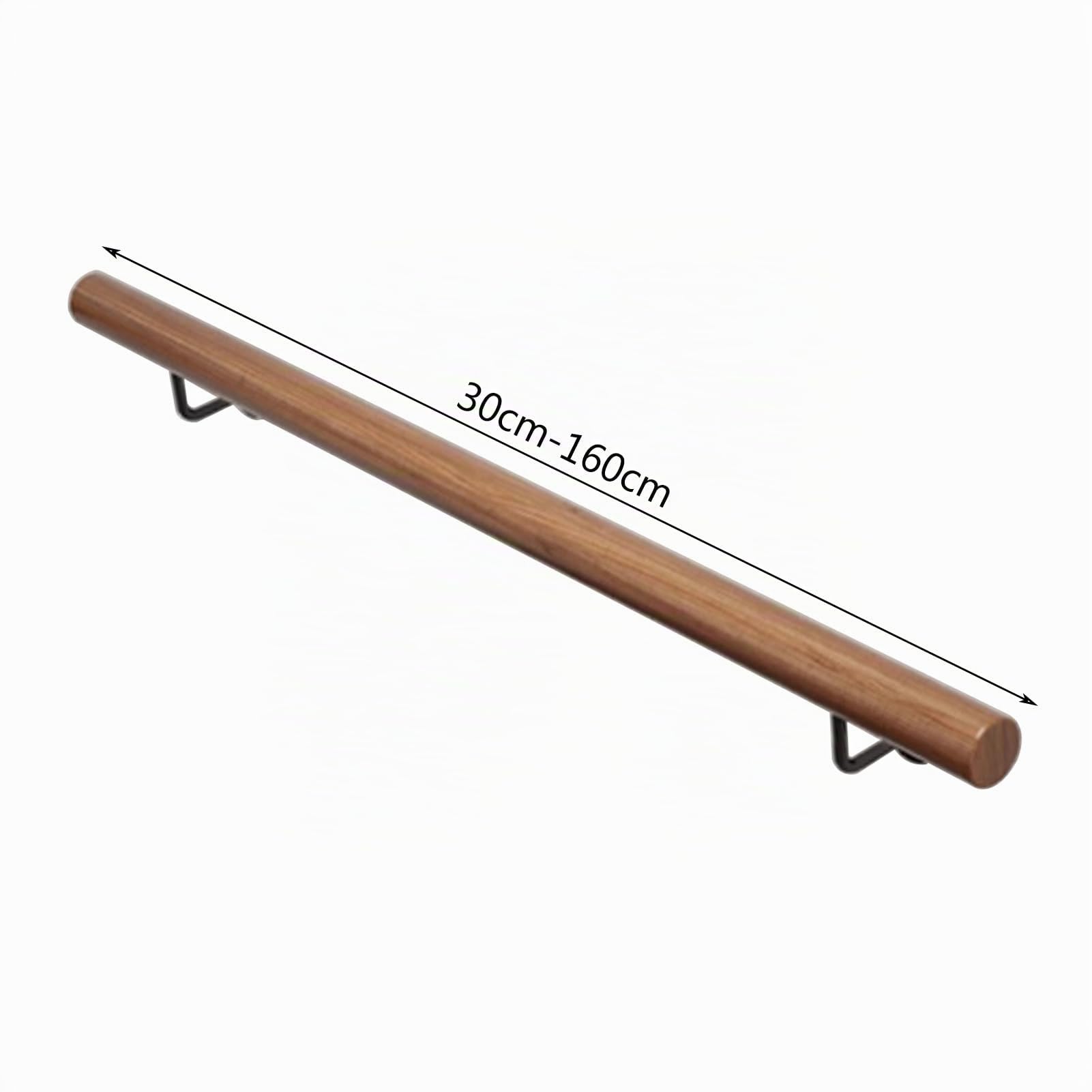 Pasamanos para Escaleras Interiores Exteriores Pasamanos de Madera Barandilla para Escaleras de Pared con 2 Soportes de Acero Inoxidable Asidero de Seguridad para Barandilla (40cm)
